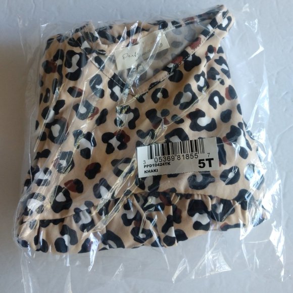 Leopard Print Baby Doll Top With Short Sleeves , Cheetah Top Girls Various NWT - Picture 13 of 16